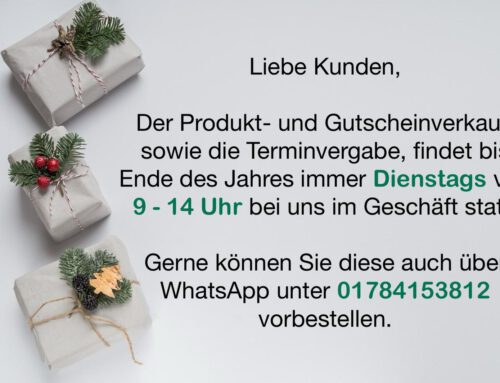 Gutschein-&Produktverkauf in der Weihnachtszeit